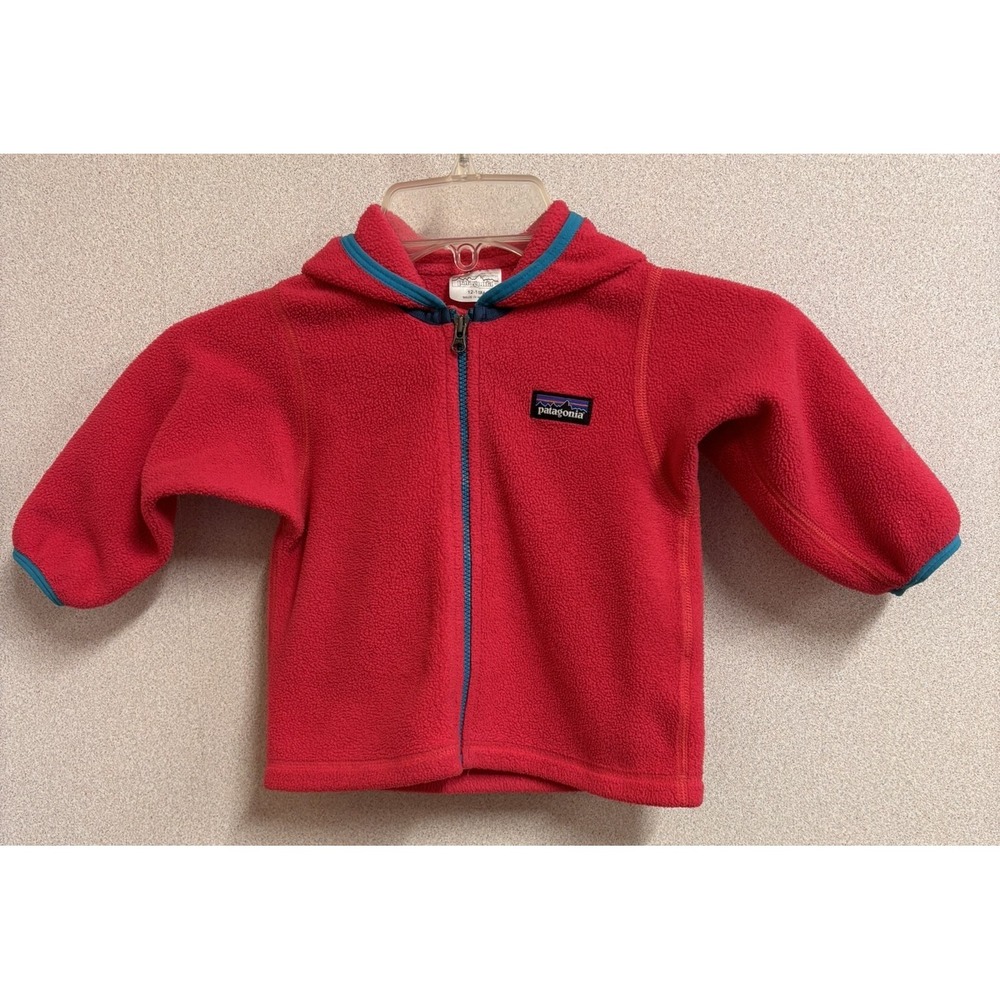 Patagonia Fleece Hoodie Kids 12-18M Pink Very Good Full Zip Synchilla Jacket